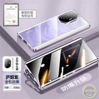 360 Full Case For Honor 400 Pro Case Honor400 400Pro 5G Double Sided Magnetic Adsorption Metal Tempering Glass Protection Cover HONOR 400 violetinė