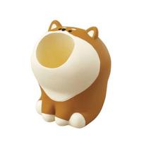 Cute Animal Pen Holder Mini Dinosaur Dolphin Shark Penguin Cat Dog Rabbit Shape Portable Resin Pencil Rest Organizer Stand Desktop Ornament Student E