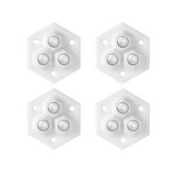 4Pcs Mute Self-Adhesive Universal Pulley 360° Rotation Movable 3 Beads Pulley No- punching Roller Swivel Casters Storge Box Steel Beads