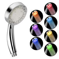 Handheld 7 Colors Led Shower Head Ultra-Quiet Auto Color-Changing Gradual Changing Shower Nozzle High Pressure Round Head