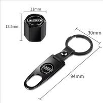 Car Wheel Tire Valve systems Cap With Keychain Keyring Badge For Nissan X-Trail T32 T31 Qashqai Tiida Teana Car Styling