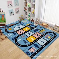 Cartoon Track Car Carpet for Kids' Rooms and Playrooms 80x120 CM