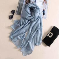 Fashion Pure Color Women Plain Scarf Linen Foulard Female Sunscreen Shawl Bandanas 180x85cm Plus Size Hijab sidabras