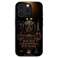 Case For iPhone 16 Pro Max PSG champions league 2 stars black and gold Maniacase juoda