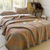 Class A 60s Pure Cotton Quilted Soybean Fiber Blanket & Towel Quilt Set - Three-Piece 1 Pair of Pillow Covers