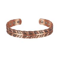 Vinterly Pure Copper Bracelets Magnetic Therapy Leaf Adjustable High Magnet Cuff Bangles Vintage Health Energy Jewelry Resizable