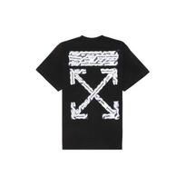 Off-White Oro Uosto Juosta Dydžio Oversize Marškinėliai Juoda/Daugiaspalvė Vyriški Viršutiniai Drabužiai OMAA038S201850031088 XS