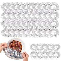 50pcs Reusable Aluminum Foil Film Insulation Cover Pop-up Tin Foil Food Insulation Cover Elastic Band Cling Film Fresh Keeping CHINA