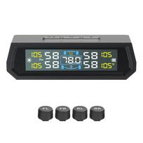Solar/USB Powered Tire Pressure Monitoring System with 4 Sensors Wireless  IPX7 Waterproof for RVs Trailers Cars