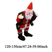 Christmas Inflatable Santa Carry Me Costume Adult Funny Ride-On Outfit Blow Up Fancy Dress for Holiday Party Cosplay Event