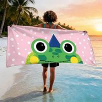 1pc Illustration and Picture Book Sharing Theme Beach Towel, Pink Party Festival Beach Towel, Soft, Absorbent, Quick-Drying 140X70CM-55X27in