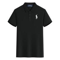 Ralph Lauren vasariniai nauji laisvalaikio sportinio stiliaus polo marškinėliai su siuvinėtu arkliuku, prakaitą sugeriantys ir drėgmę sugeriantys grynos medvilnės polo marškinėliai S juoda