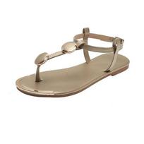 Metal Trim Flip Flop Sandals Women Summer Casual Flat Beach Shoes Big Size Outdoor Vacation Footwear Comfortable  Ladies 35