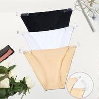 3Pcs Women Multi-Colored Lightweight Breathable Triangle Panties with Adjustable Side Opening S M L Xl M įvairiaspalvis