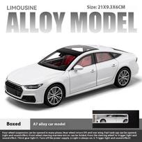 1/24 mastelio A7 sedano lydinio liejimo modelis automobilis su garsu ir šviesa žaislas vaikui gimtadienio dovanų dėžutė su Vaikų šventės dovana balta
