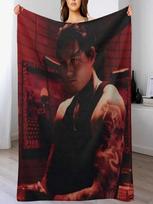 Bad Omens Noah Throw Blanket  Decorative Sofa Retros Bed Plaid Blankets 75X95CM pilka spalva