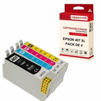 NOPAN-INK - x4 Kasetės EPSON 407 XL 407XL suderinamos WF 4745 WF 4745DTWF WorkForce Pro WF-4745 WorkForce Pro WF-4745DTWF
