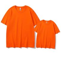Family Summer T-Shirt Set: Hand-painted Pure Cotton, White and Candy Colors for 3-4 Members. Kids 90cm oranžinė