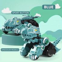 Transforming Dinosaur Car Toy for Boy Gift Friction Power Cars Deform Dinosaur Robot Dino Transformer Toys for Kids Toddler Toys mėlyna