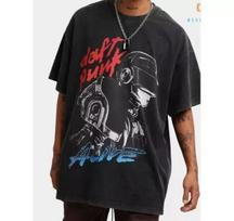 Daft Punk Alive Black Unisex T shirt Rap Hip hop Graphic Men Women S-5XL Unisex T-Shirt L black