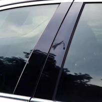 6 vnt. „Mercedes-Benz E-Class W212 2010-2016“ langų apdailos dangteliai, centrinės plėvelės stulpeliai B, C stulpelių lipdukai, automobilio aksesuarai juoda