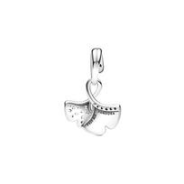 Pandora Ginkgo Dynamic Pendant Elegant Temperament Women jewelry Silver 792429C01 Silver,F