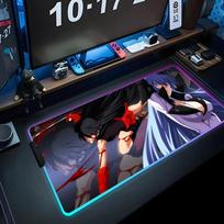 esdeath Mouse Pad RGB Gaming Mousepad Big LED Pad PC Desk Mat Luminous Mouse Pad Large Keyboard Mats Table Rug With Backlit RGB600x300x3mm