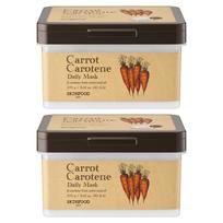 SKINFOOD Carrot Carotene Daily Mask 60 Sheets (30 Sheets x 2ea) Soothing & Hydrating Beta-Carotene Vegan Facial Mask