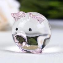 2020 Cute Glass Pig Figures Glass Miniatures Miniature Animal House Decoration Crafts Cute Ornaments rožinė