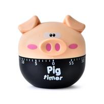 Kitchen Mechanical Timer 360°Rotating Countdown Loud Alarm Timer Cute for Time Management Reminder Pig Shape Manual Time 1 chaki