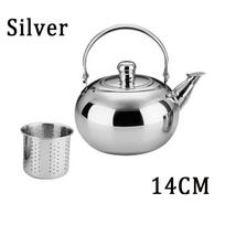 Stovetop With Strainer Coffee Kitchenware Accessory Tea Kettle Water Filters Tea Pot Infuser Kettle silver 14CM