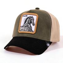 1Pc Mesh Trucker Hat, Air Permeable Ventilated, Embroidered Stitching Stitched Rooster Gallo Patch, Vintage Old School Western Streetwear gray