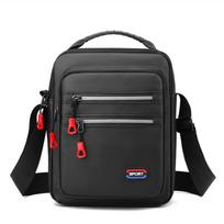 Solid Color Men Crossbody Bag Square Business Messenger Bag Casual Nylon Shoulder Bag  Travel juoda