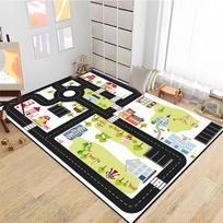 Child Road Traffic Carpet Cartoon Car Toys Area Rug for Boys Girls City Life Educational Rugs Baby Room Bedroom Nursery Play Mat 40cm x 60cm