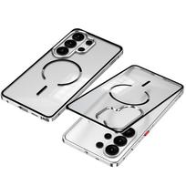 For Samsung Galaxy S26 Ultra S25 S24 Plus S23 Frosted Case Metal Frame Removable For Magsafe Buckle Aluminum Alloy Matte Case Galaxy S26 Ultra