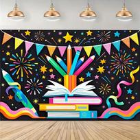 2D Back To School Photo Backdrop Classroom Party Decor Cloth 47.2x31.5inch/120*80cm