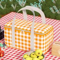 Camping Picnic Basket Keep Fresh Folding Insulated Cooler Lunch Box Basket Food Carrier Storage Basket For Outdoor Picnic
