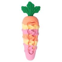 Carrot Shape Silicone Puppy Dog Chew Toys Durable Squeaky Self-Entertainment Indoor Interactive Dog Toy Juguetes Para Perros (Pink,5.1x5.1x15.8cm) rožinė