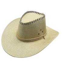 New Curved Brim Western Cowboy Hat Large Ethnic Roll Brim Cowgirl Cap Tibetan Style Jazz Fedora Hats Outdoor Riding smėlis
