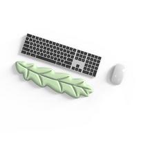 Keyboard Wrist Rest Pad Set Leaf Shape PU Leather Memory Foam Wrist Cushion Support,Mouse Wrist Rest Pad,Non-Slip Wrist Support black