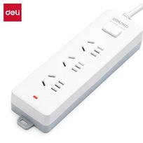 Deli 3-Outlet Power Strip with Extension Cord CN plug (adapter included) balta spalva