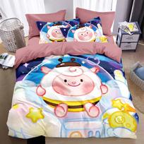 Egg Boy Party Pure Cotton Cartoon Bedding Set - Duvet Cover & Bed Sheet for Kids 【40s Cotton Pillowcase 2 Pieces】74x48cm