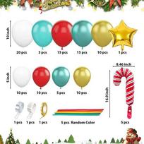 114pcs Christmas Tree Latex Aluminum Film Balloon Tree Set Red Cane Christmas Day Party Venue Decoration Set Party Decoration As picture