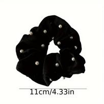 1/2Pcs Fashion Simple Flocking Black Pearl Headbands Women Girls Party Hair Accessories Hair Tie