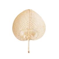 Guest Favors Lightweight Palm Leaf Fan Pure Handmade Hand Weaving Bamboo Fan Peach Shaped Rattan Fan Summer Accessory