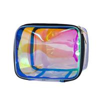 Advanced Simple Transparent Waterproof Laser Cosmetic Bag Carry-On Colorful Business Travel Toiletry Bag Storage Bag juoda