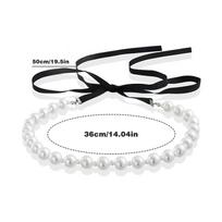 (YOUU06)Elegantiškas juodas aksominis kaspinas Bowknot Choker karoliai moterims Wed Goth imitacija perlų raktikaulio grandinėlė Y2K priedai