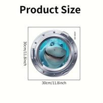 3D Diving Mirror Shark Toilet Stickers Removable Toilet Lid Wc Decoration Self-Adhesive Glass Vinyl Decals Bathroom Accessories (as the picture,30X30CM)