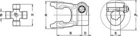 Šakutė, su prispaudimo varžtu, 1-3/8"-21 šlicai, 6/G7/H7 Bondioli and Pavesi 5090H3760