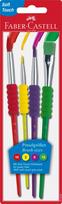 Teptukų rinkinys Faber-Castell soft touch, 4vnt/pak, nr.2,6,10,12